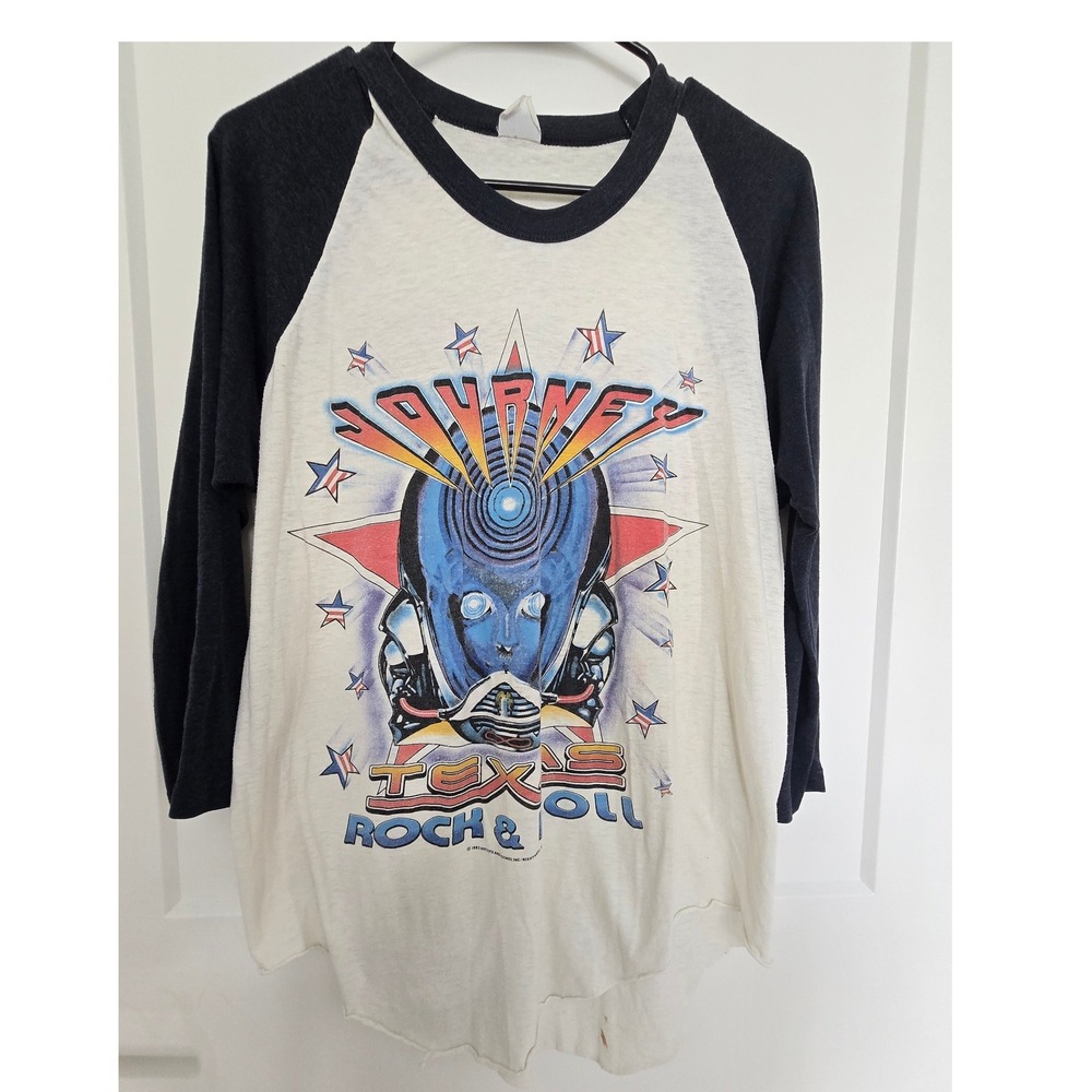 Vintage 1983 Journey Frontiers Texas Rock & Roll Tour Shirt Raglan Baseball Tee